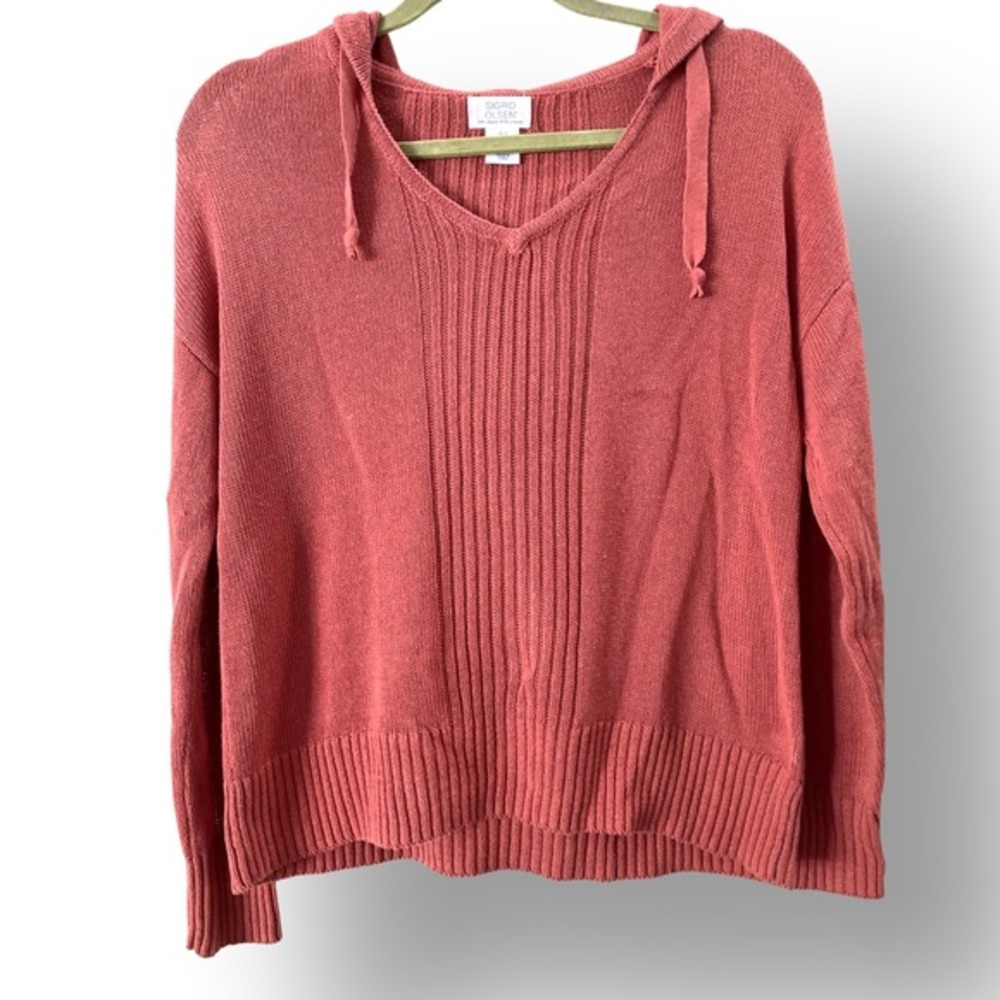 Sigrid‎ Olsen Linen Cotton Hooded Sweater S